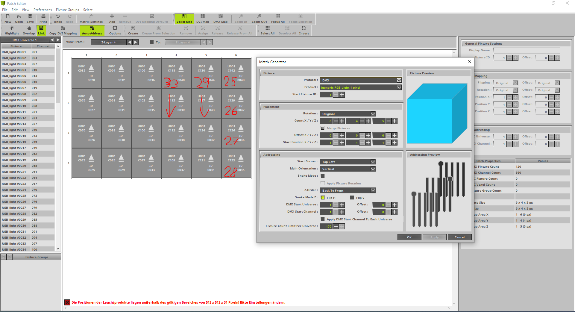 With Flip H selected the Preview window matches what my installation looks like but the Patch comes out wrong.